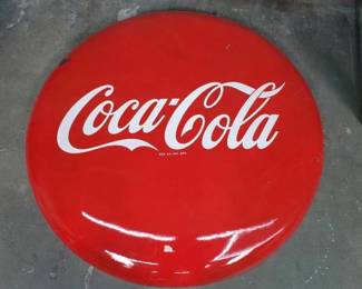 #567 • Vintage 48" Coca Cola Button Sign
