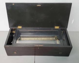 #582 • Antique Wooden Cylinder Music Box
