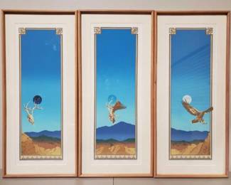 #593 • (3)Lunar Transformation Framed Paintings
