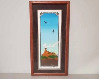 #592 • Framed Chimayo Zopilute Encounter Painting
