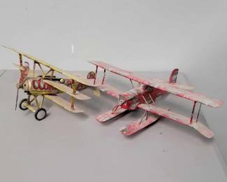 #650 • (2) Model Airplans Made of Coke Cans & Miller Cans
