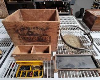 #658 • Wooden Boxes, Basket, Tray & Faucet Washers
