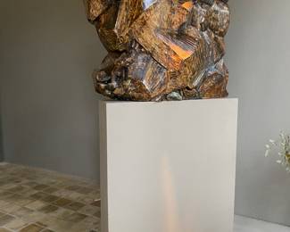 18th c Venetian wooden sculpture in forms of rock and floral elements 