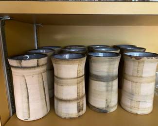 Great pottery mid century pieces - set of drinking glasses 