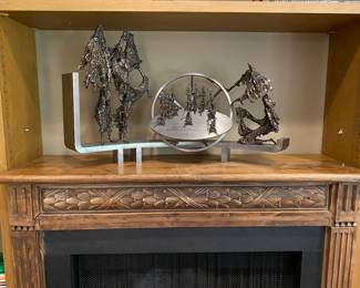 Mid-century Giacometti style Brutalist figure sculpture 
Circa 1960