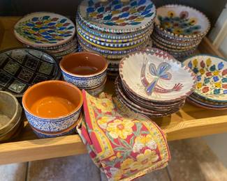 Great sets of French, Italian, Mexican  and America dining sets and serving pieces, 