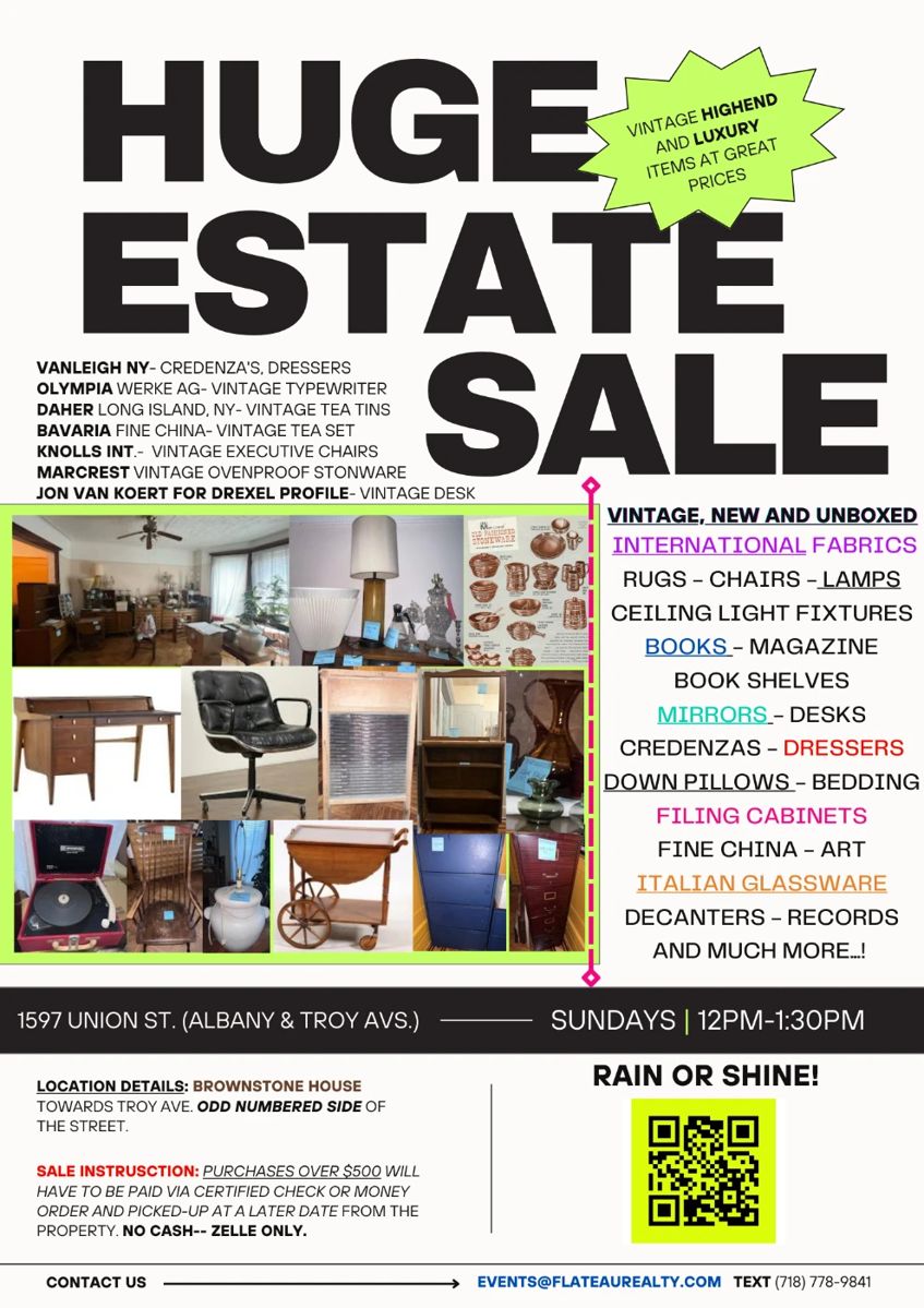 HUGE ESTATE SALE in Brooklyn, NY starts on 10/1/2023