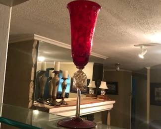 Rare Venetian goblet.  Rosso Americano