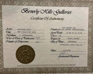 Salvador Dali "The Puzzle of Life" 4 Lithographs signed and numbered