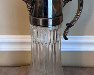 Silver plated crystal tea server
