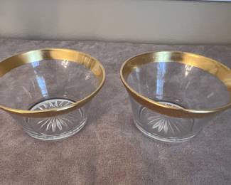 Gold rimmed glassware