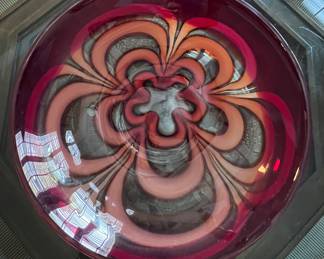 Large art glass bowl