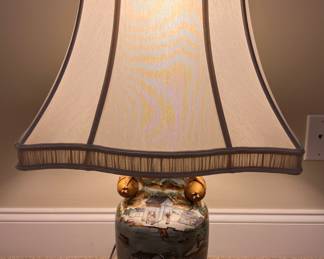 Vintage Chinese hand painted vase lamp