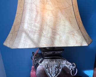 Chinese bronze James Mont table lamp