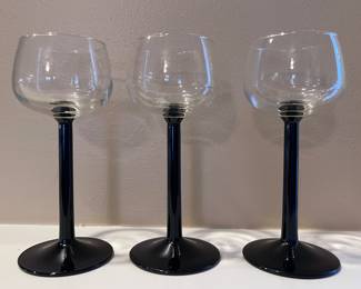 Long stemmed aperitif glasses
