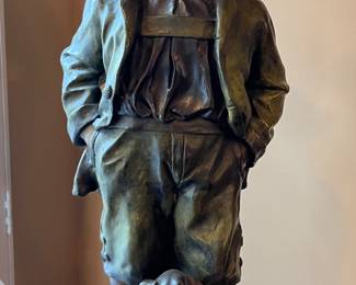 Bronze "Alpine Boy" statue by Haubner