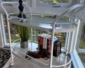 Metal and glass drink cart