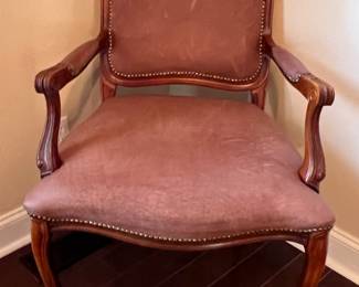 Pink leather armchair