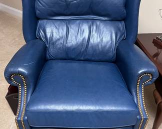 Blue leather Thomasville armchair