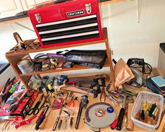 Tools in basement and garage 