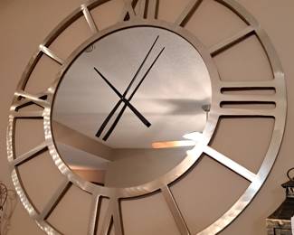 Cool 40" polished metal wall clock 
