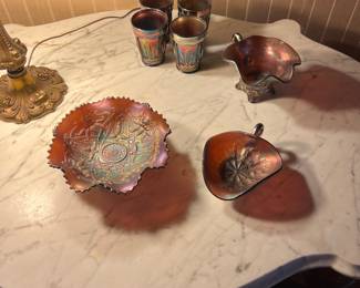 Nice pieces of carnival glass 