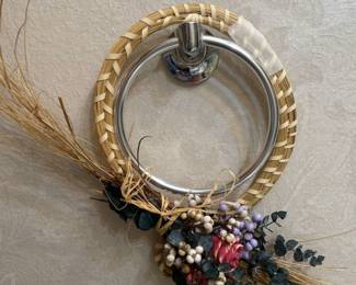 Wreath in master bathroom