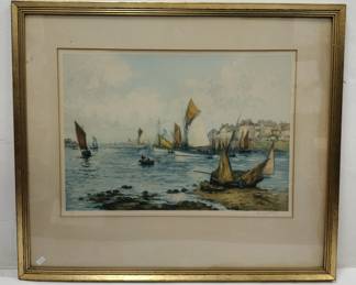 ALPHONSE LAFITTE (1863-1920, FRENCH) PENCIL SIGNED AQUATINT