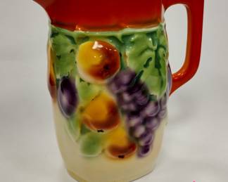 CZECHOSLOVAKIA PITCHER, HAND PAINTED