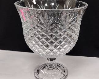 LARGE CRYSTAL PEDESTAL PUNCH BOWL