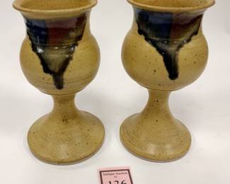 BADGER HILL SIGNED STUDIO POTTERY STEMS