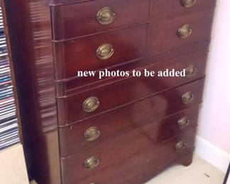 SIX DRAWER MAHOGANY DRESSER BY MENGEL-MAN FURNITURE CO. 45.5" TALL X 35" WIDE. ORIGINAL FINISH, SOME FLAWS