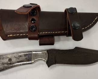 F.K. CUTLERY COMPANY 10" KNIFE AND LEATHER SHEATH