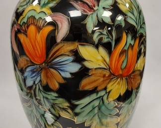  AS IS H. BEQUET QUAREGNON VASE . 15.25" TALL. HAS SCRATCH IN THE GLAZE ON THE SIDE