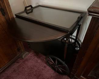 Bar cart with tray top