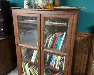 Antique Glass Door Book or Pie case