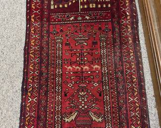 Vintage Beautiful Hand knotted Afghani Tribal Rug 42" x 27" 