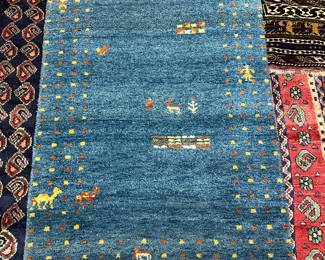 Blue Tribal Gabbeh Oriental Rug Approx 3' x5' 