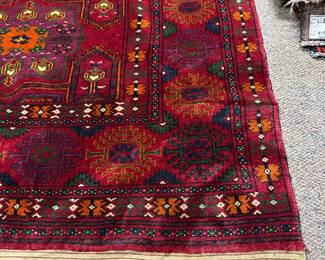 Mid Century Turkmen Rug signed TCCP for Turkmen Soviet Socialists Republic