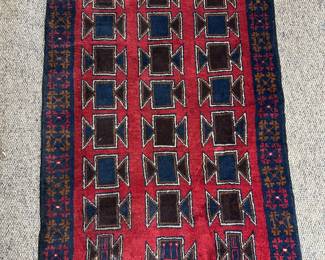 Vintage Tribal Afghan Balouch Rug 52” x 34” 