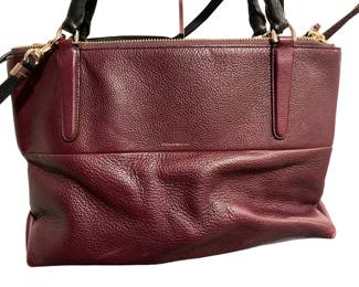 Coach 28160 Borough Pebbled Oxblood Leather Satchel Handbag Rare Color