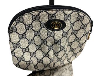 GUCCI GG Logo PVC Cosmetic Pouch Bag 