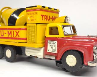1950s Battery Op. Tru-Mix Cement Mixer Toy Truck