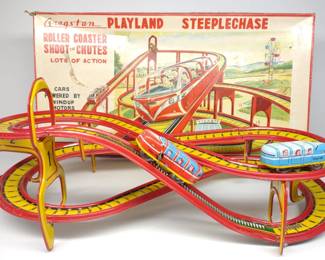 Cragstan Playland Roller Coaster Tin Toy w/ Box