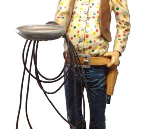 Life Size Cowboy Statue / Display w. Tray (67")