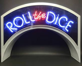 Roll the Dice Neon Light Casino Sign (works)