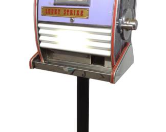 1d English Penny Slot Machine on Stand (Works)