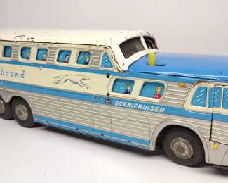 Tatsuya Japan Tin Greyhound Scenicruiser Bus Toy
