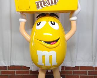 Yellow M&M Store Display Candy Holder w/ Tray