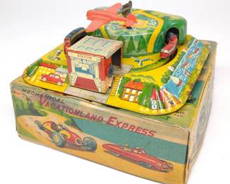 Linemar Vacationland Express Wind-Up Toy & Box